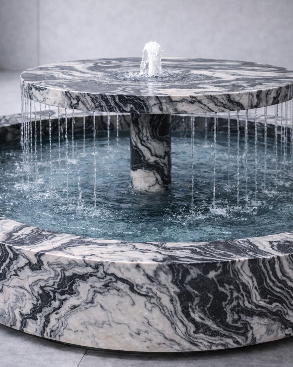 Tiered Disc Marble Fountain - View 2