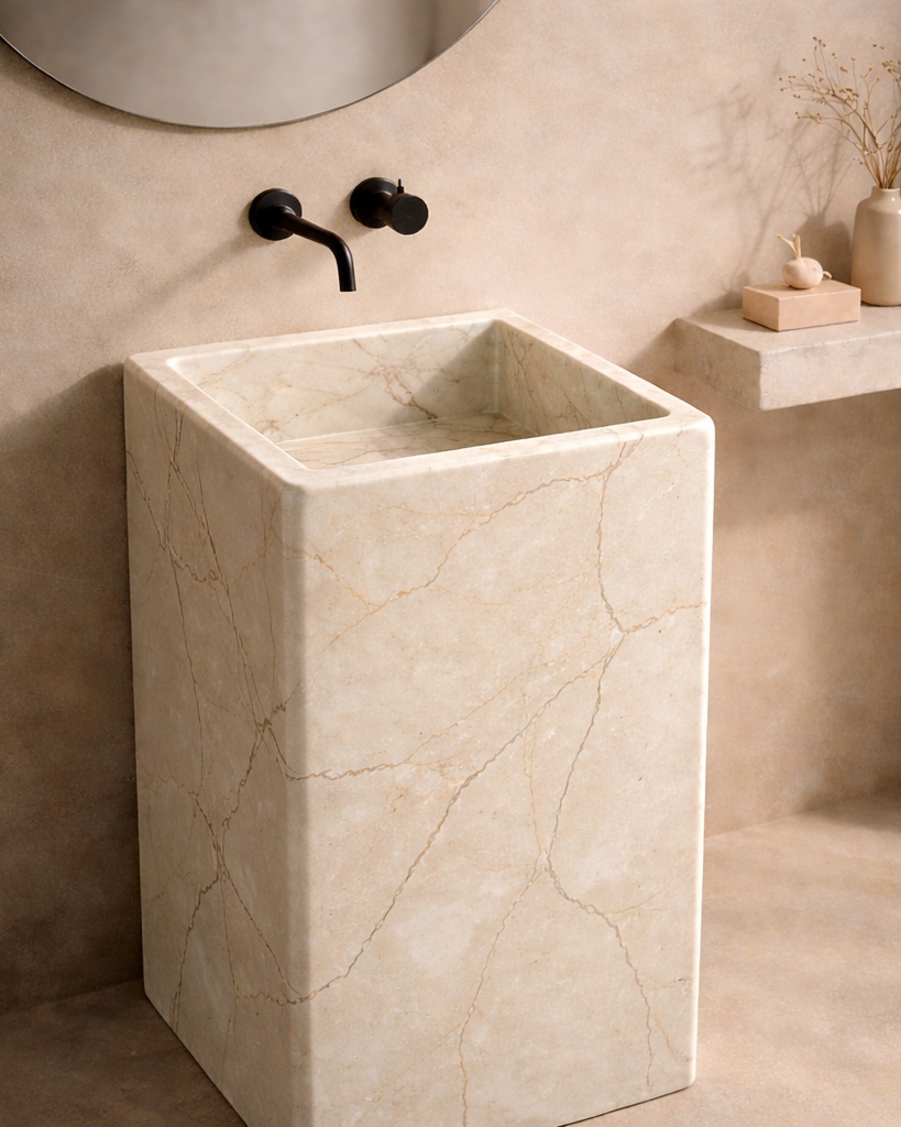Monolithic Square Pedestal Basin - View 2