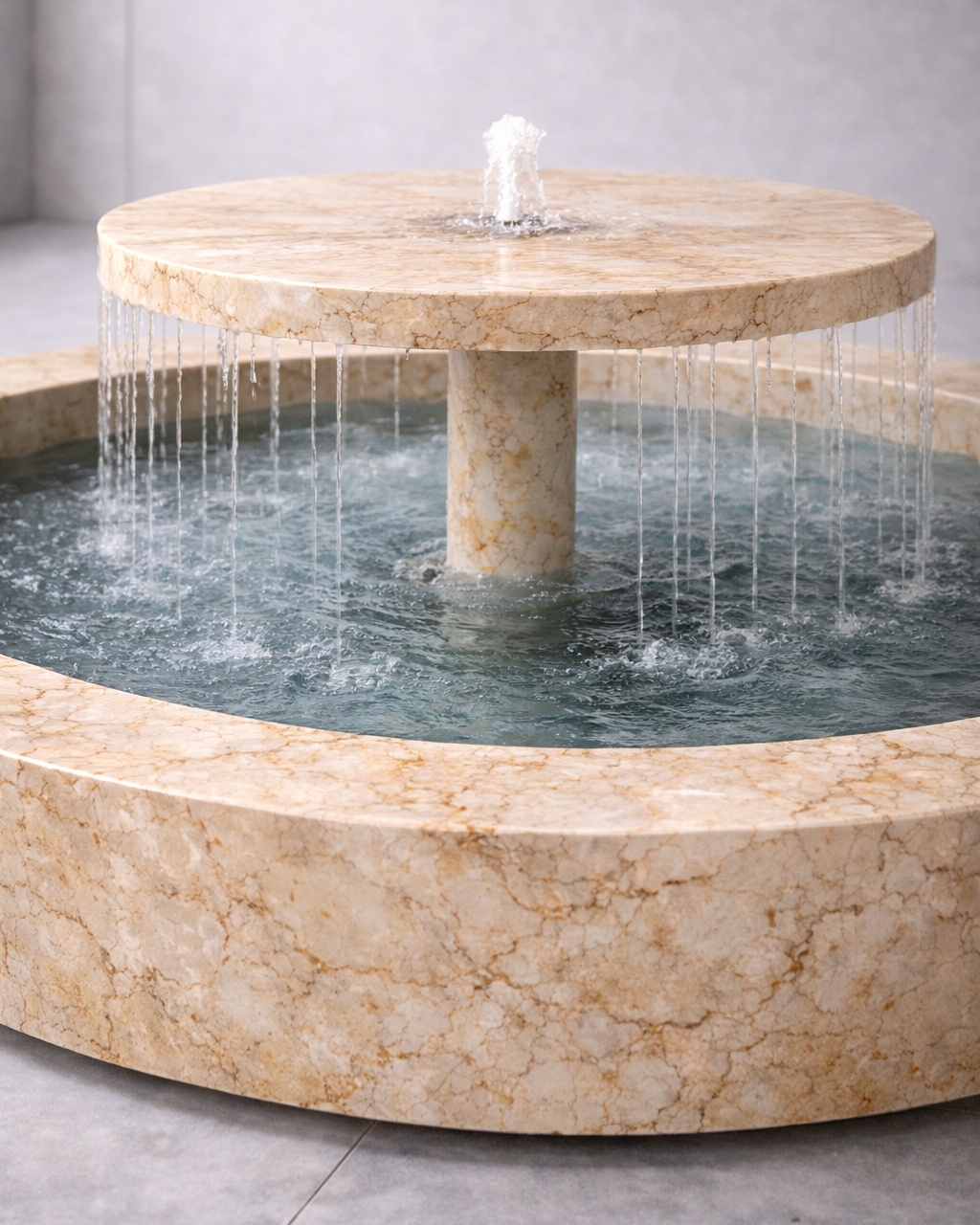 Tiered Disc Marble Fountain - View 2