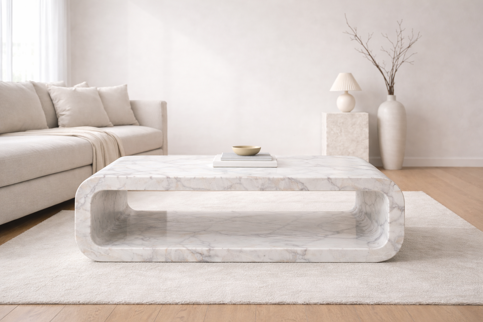 Cavaro Walnut Table - Glacier Silk