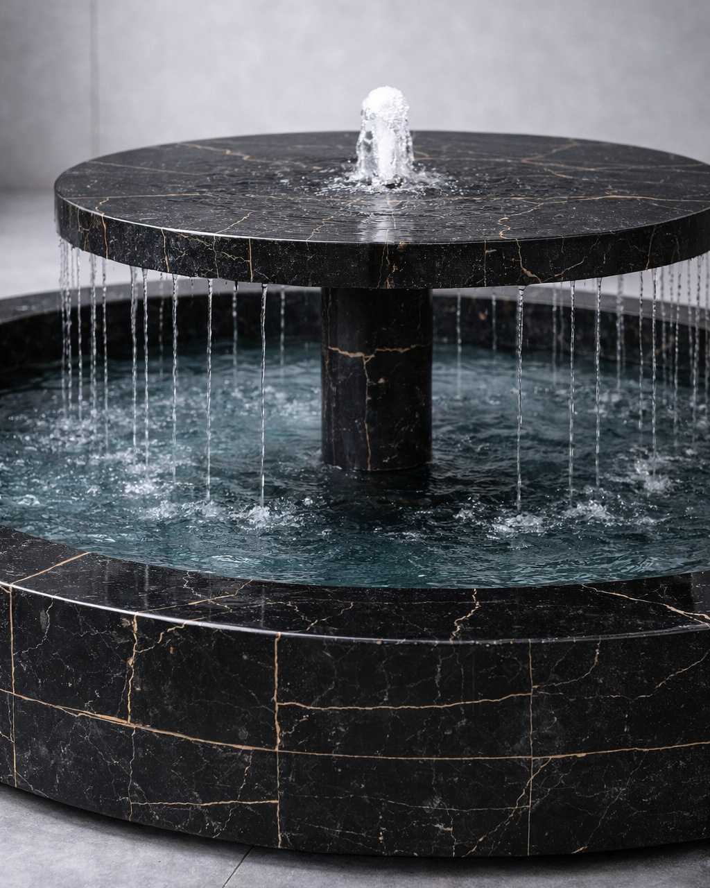 Tiered Disc Marble Fountain - View 2