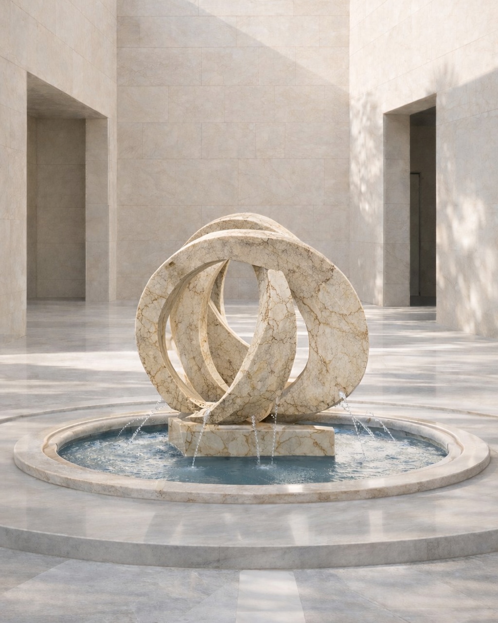 Abstract Loop Marble Fountain