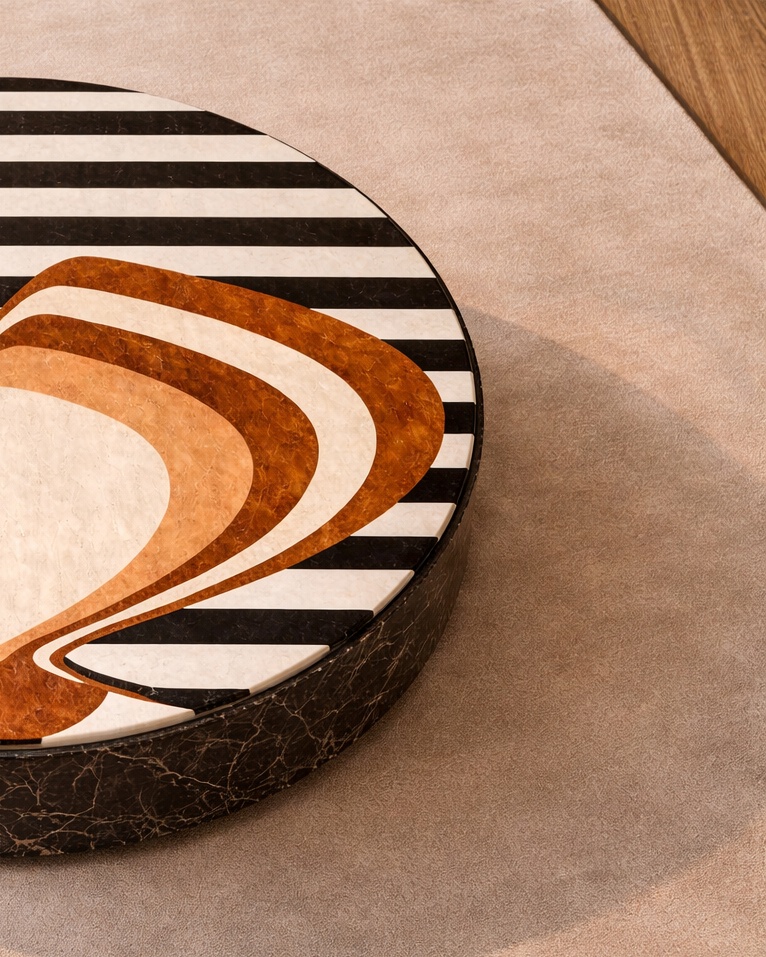 Fly Inlayed Marble Table - View 3