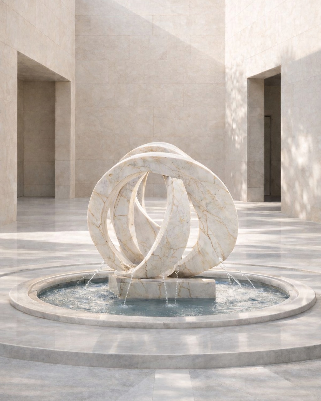 Abstract Loop Marble Fountain