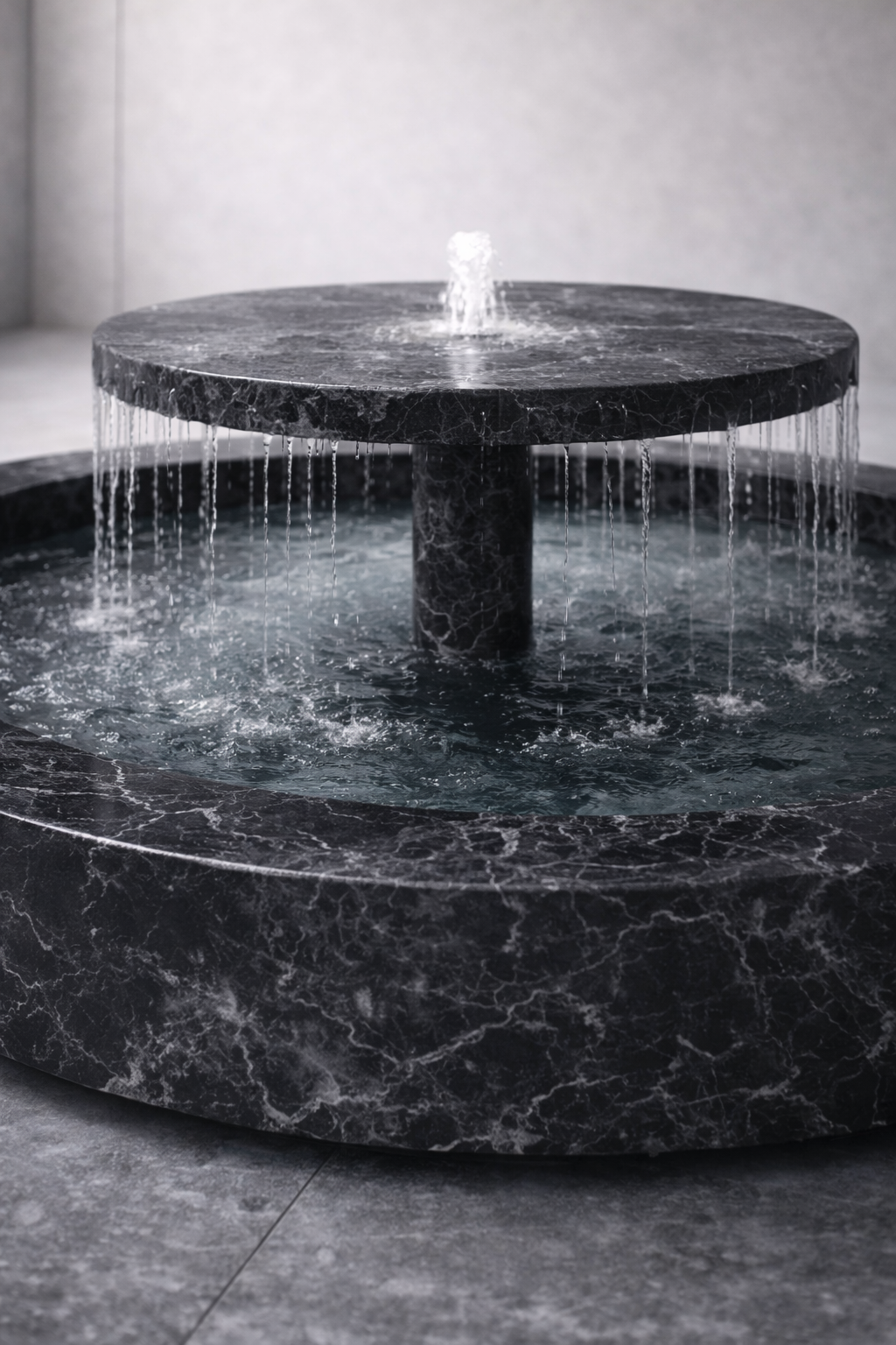 Tiered Disc Marble Fountain - View 2