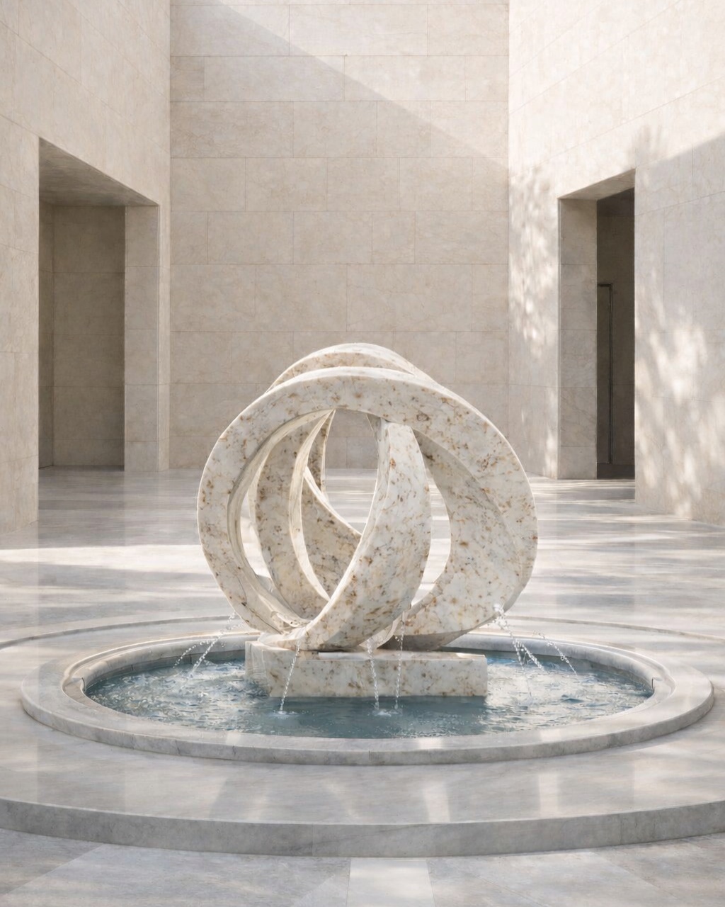 Abstract Loop Marble Fountain