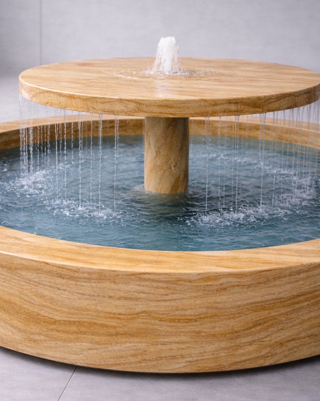 Tiered Disc Marble Fountain - View 2
