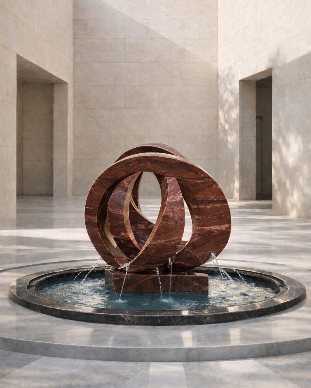 Abstract Loop Marble Fountain
