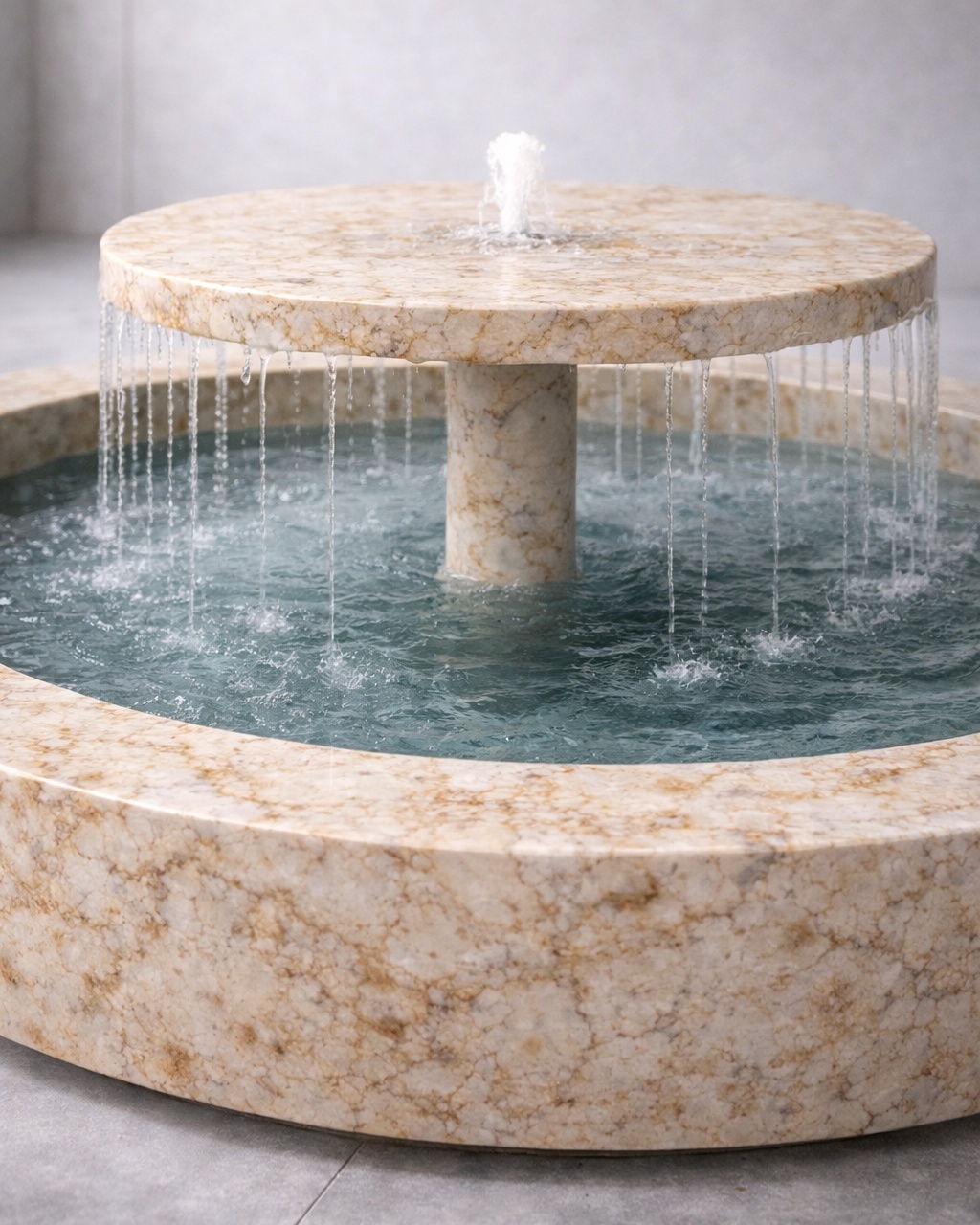 Tiered Disc Marble Fountain - View 2
