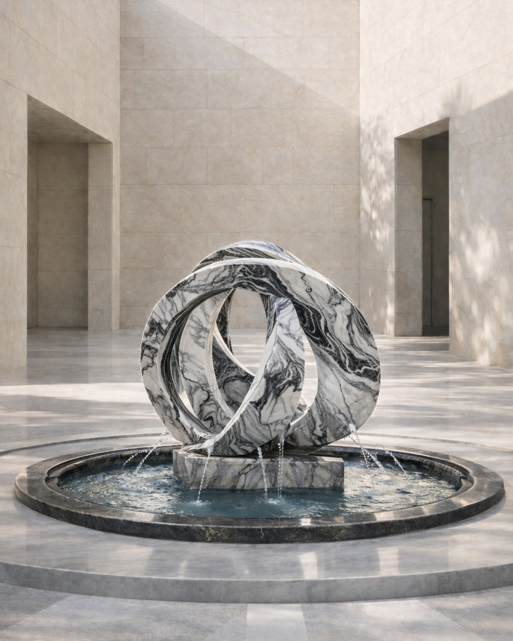 Abstract Loop Marble Fountain