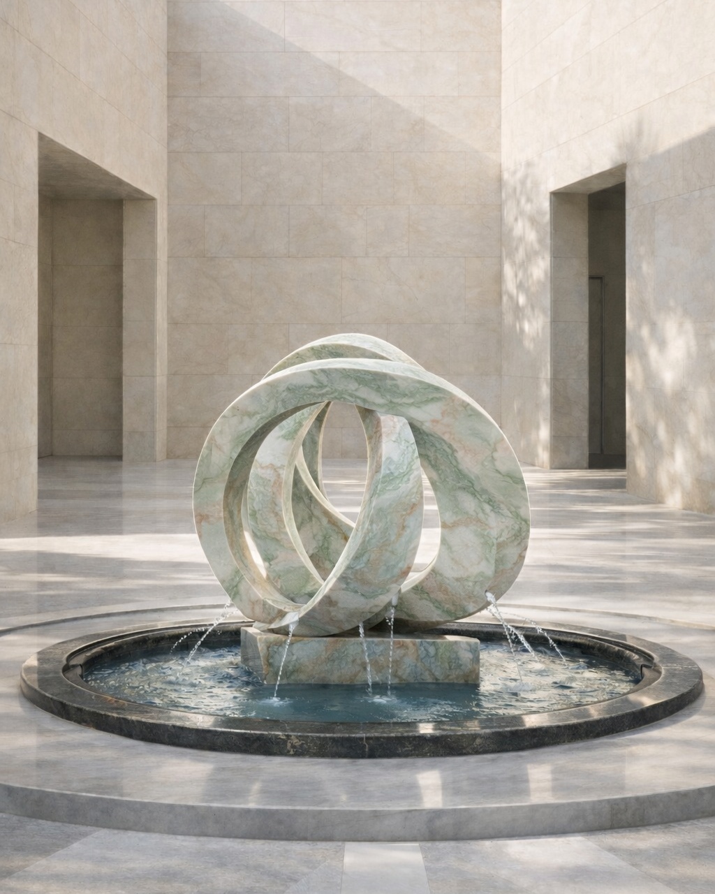 Abstract Loop Marble Fountain