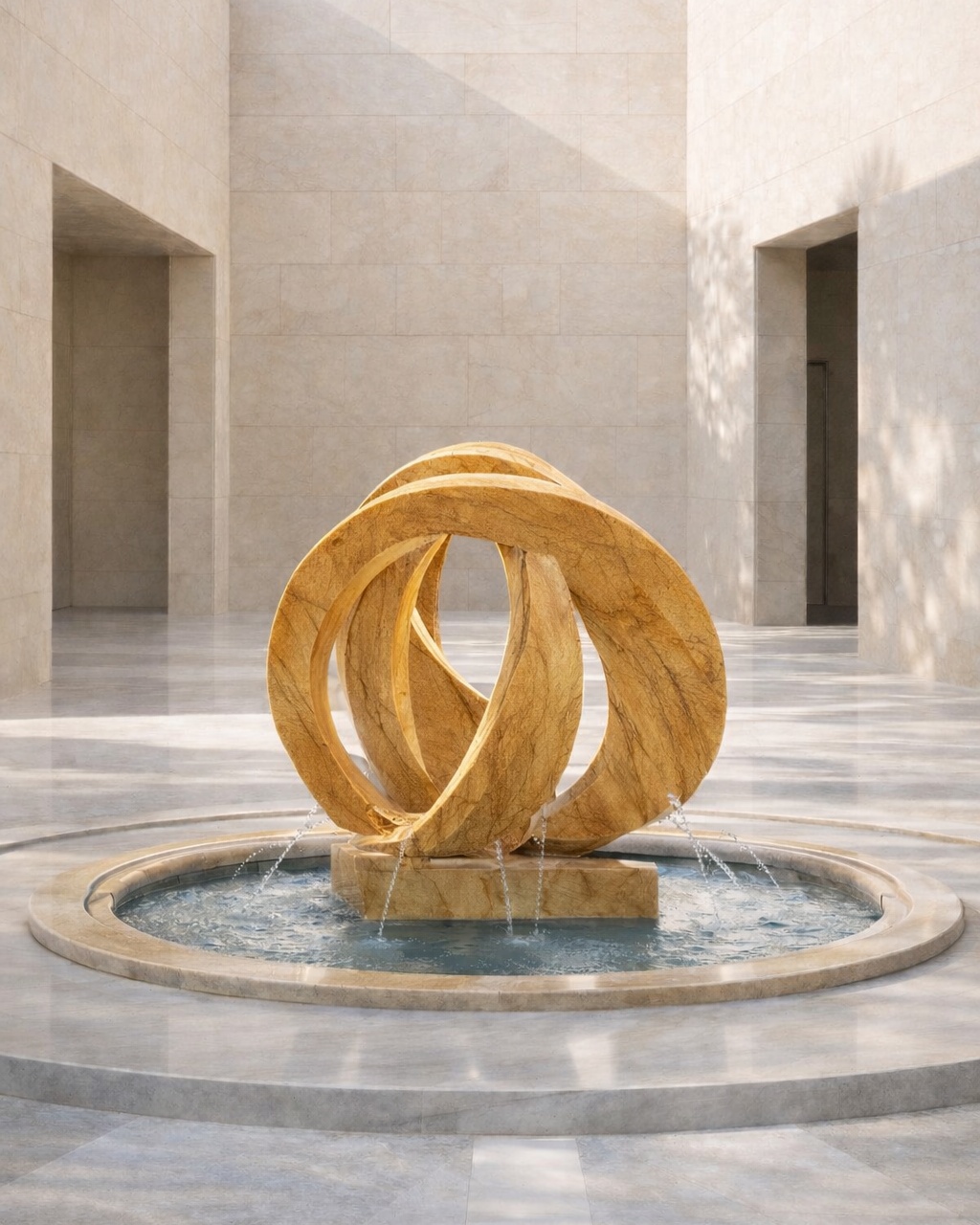 Abstract Loop Marble Fountain