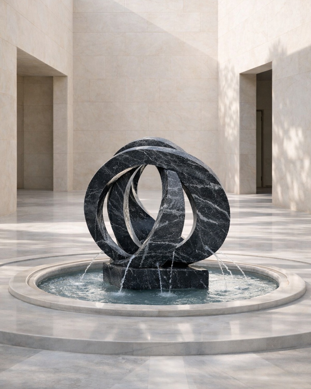 Abstract Loop Marble Fountain
