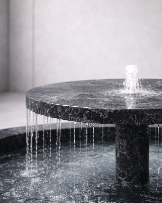 Tiered Disc Marble Fountain - View 3