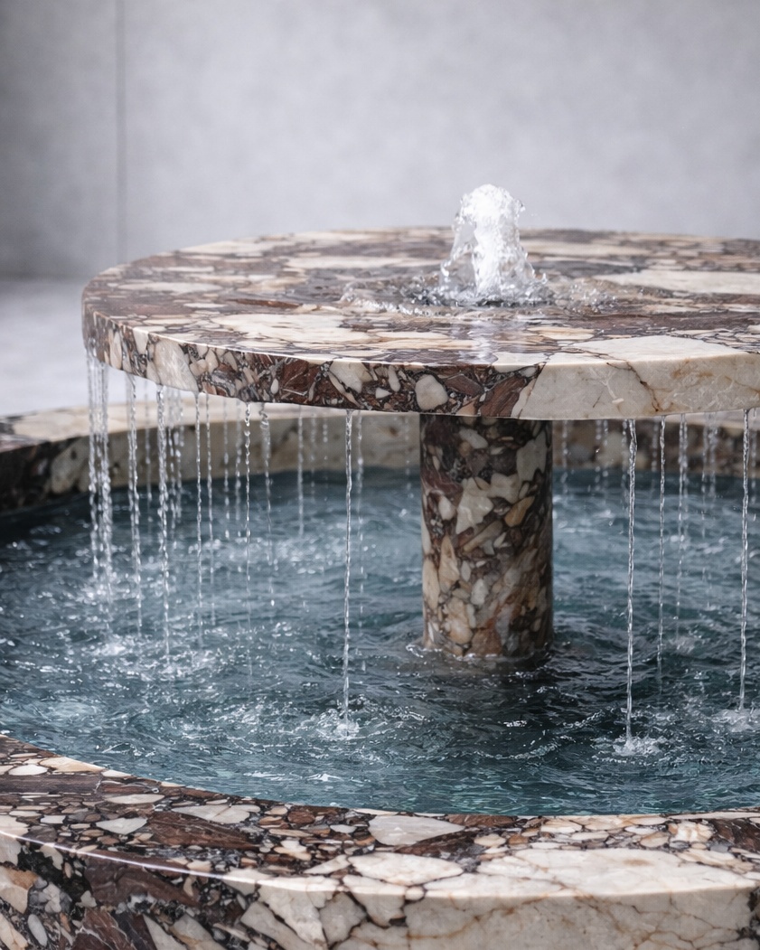 Tiered Disc Marble Fountain - View 3