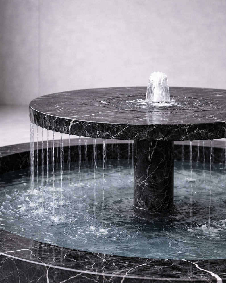 Tiered Disc Marble Fountain - View 3