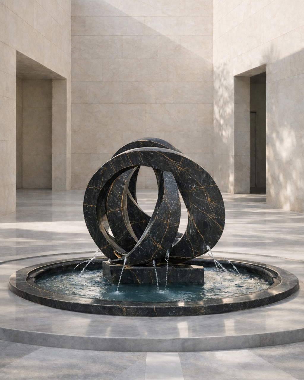 Abstract Loop Marble Fountain