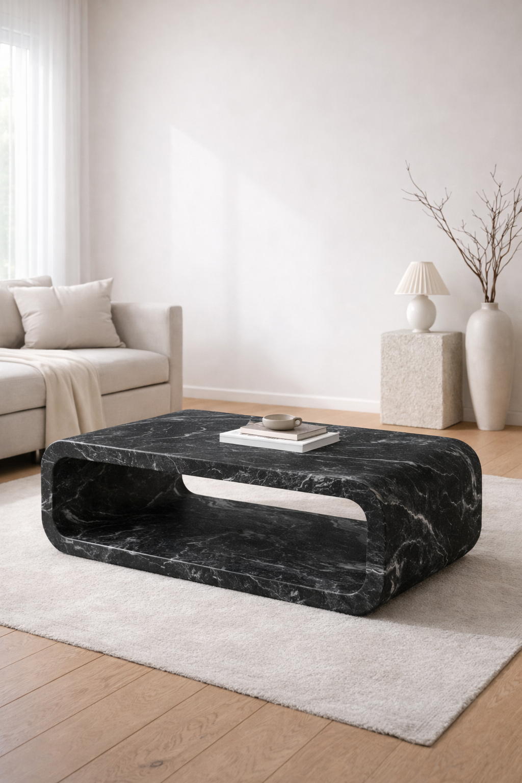 Cavaro Walnut Table - Black valeriano