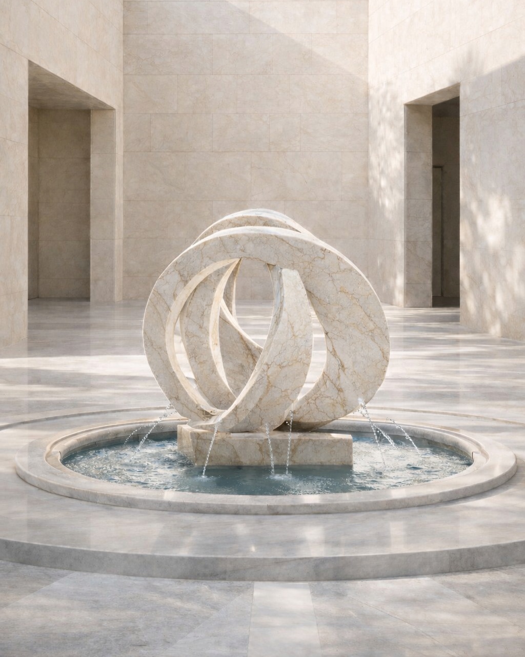 Abstract Loop Marble Fountain