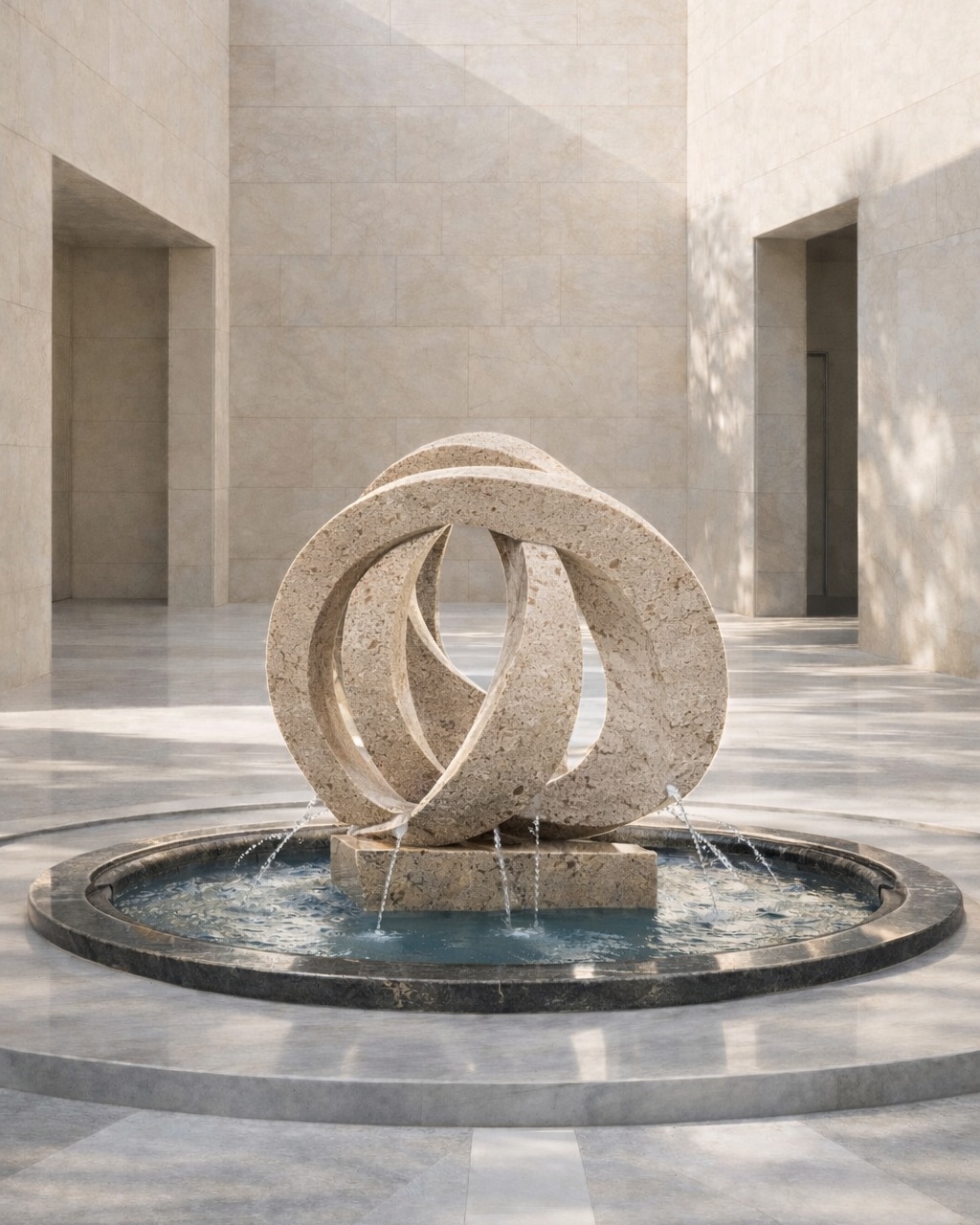 Abstract Loop Marble Fountain