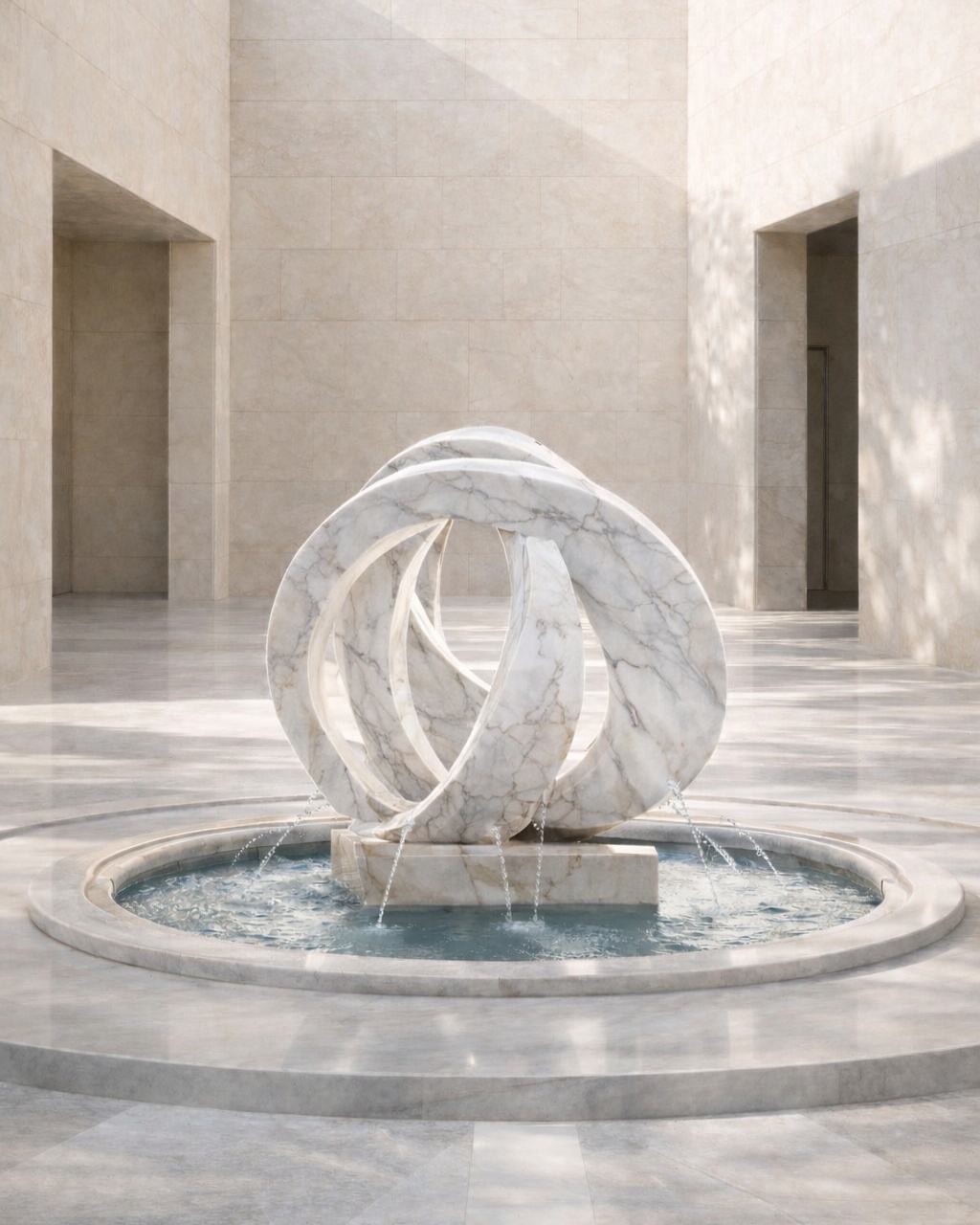 Abstract Loop Marble Fountain