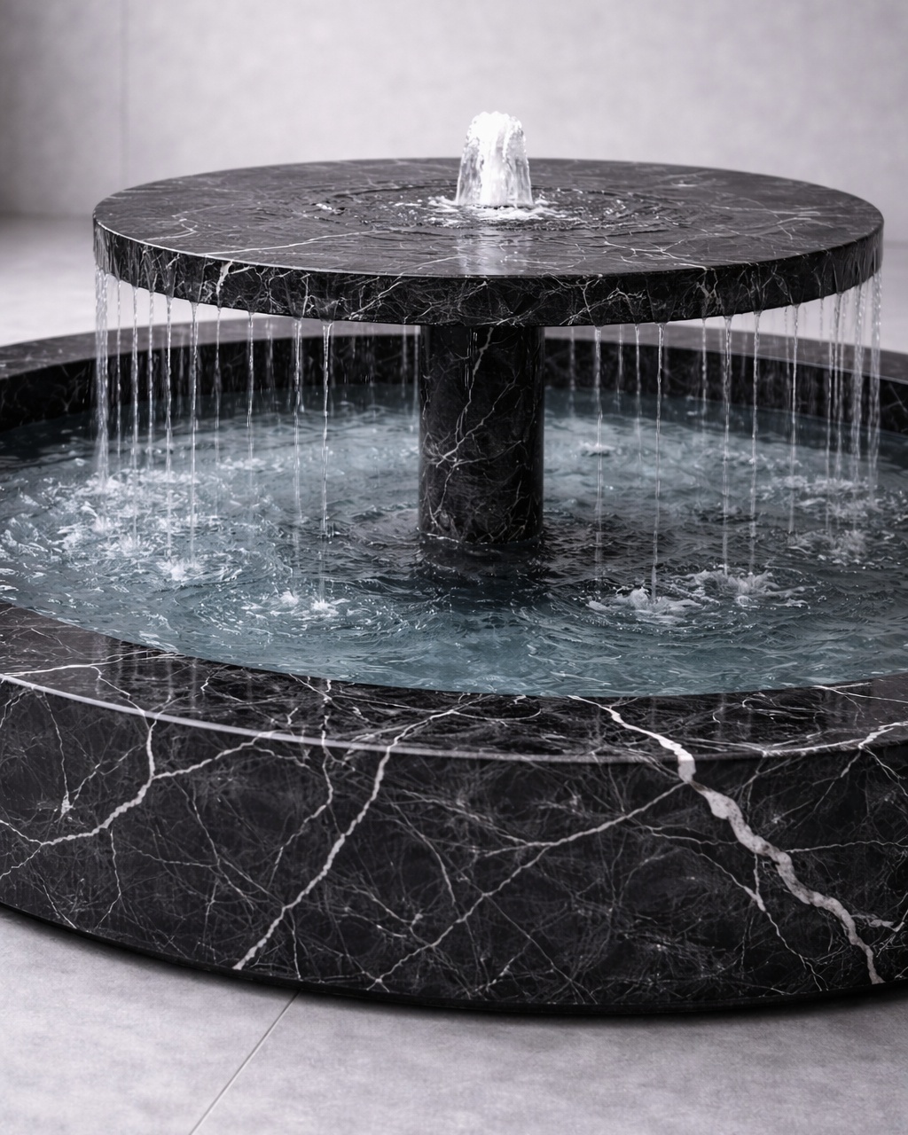 Tiered Disc Marble Fountain - View 2