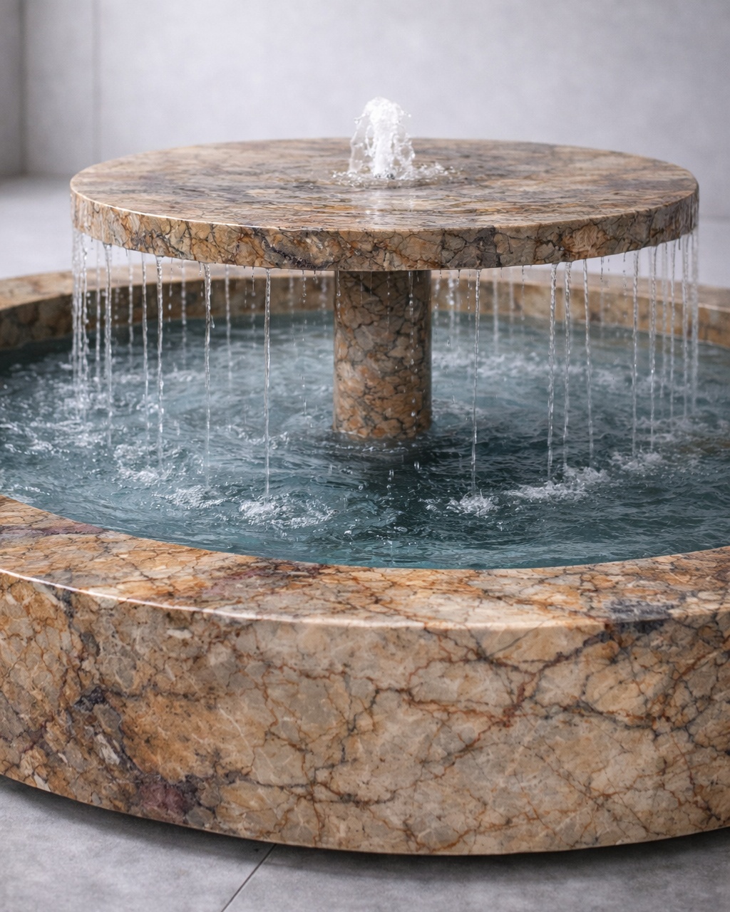 Tiered Disc Marble Fountain - View 2