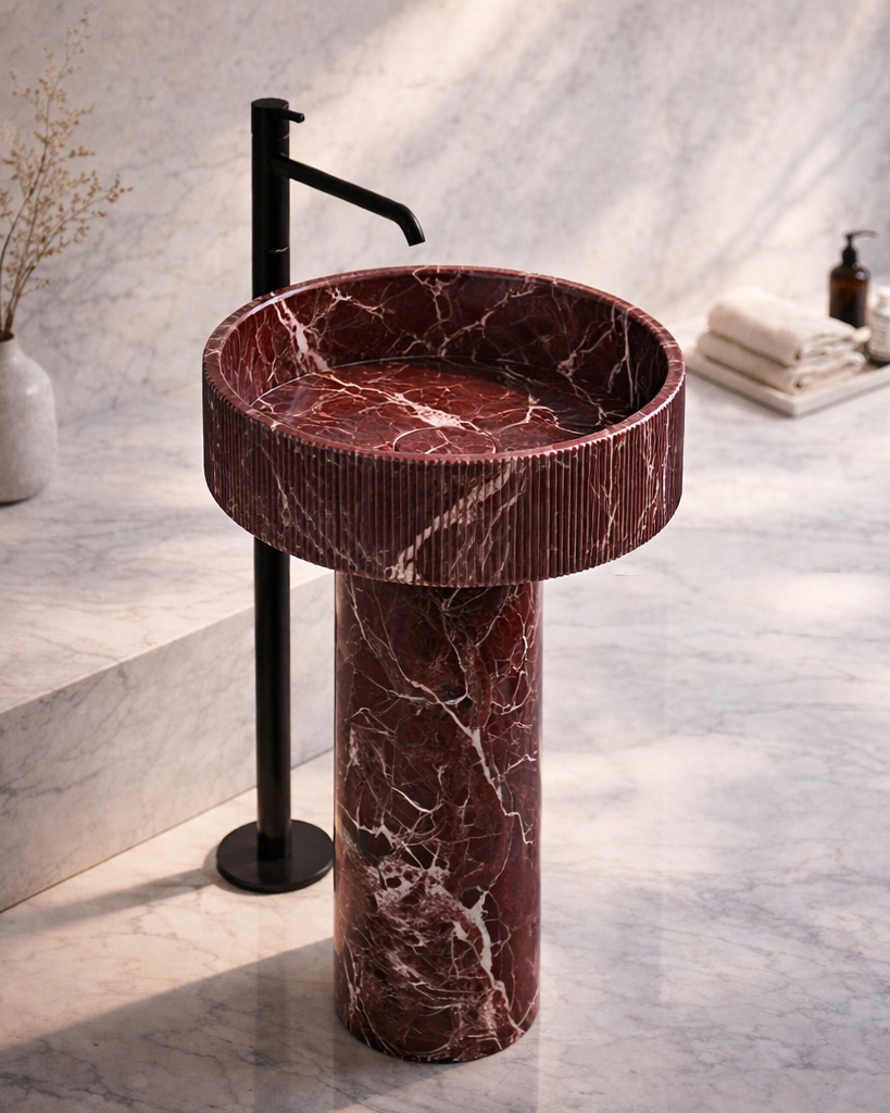 Striata Pedestal Basin - View 2