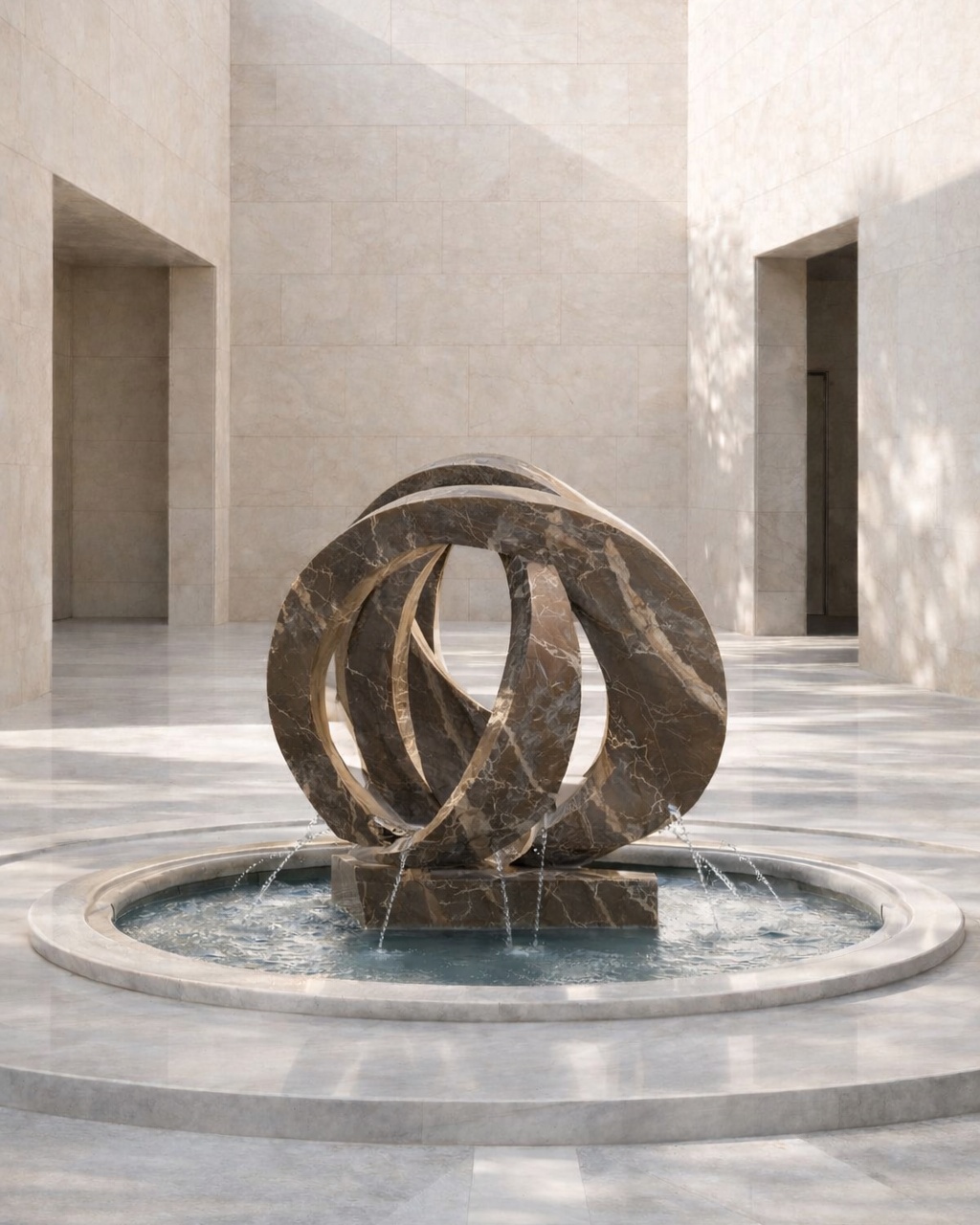 Abstract Loop Marble Fountain