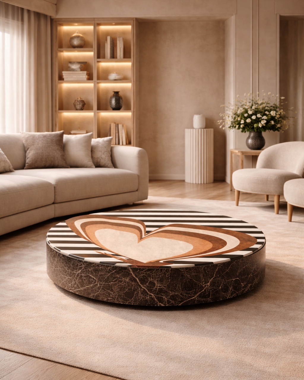 Fly Inlayed Marble Table - View 4