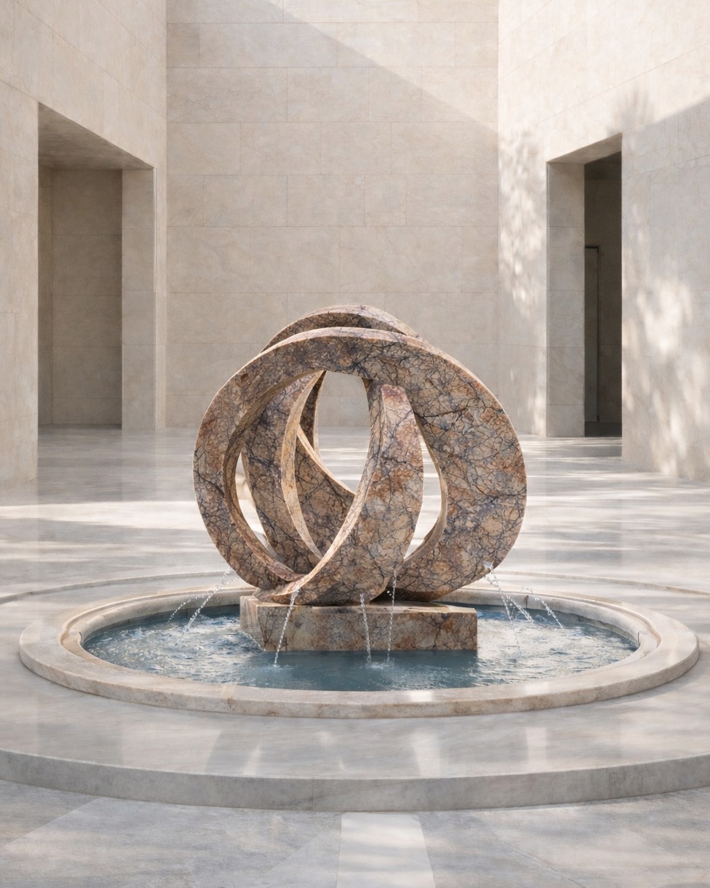 Abstract Loop Marble Fountain