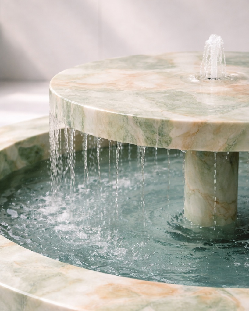 Tiered Disc Marble Fountain - View 3
