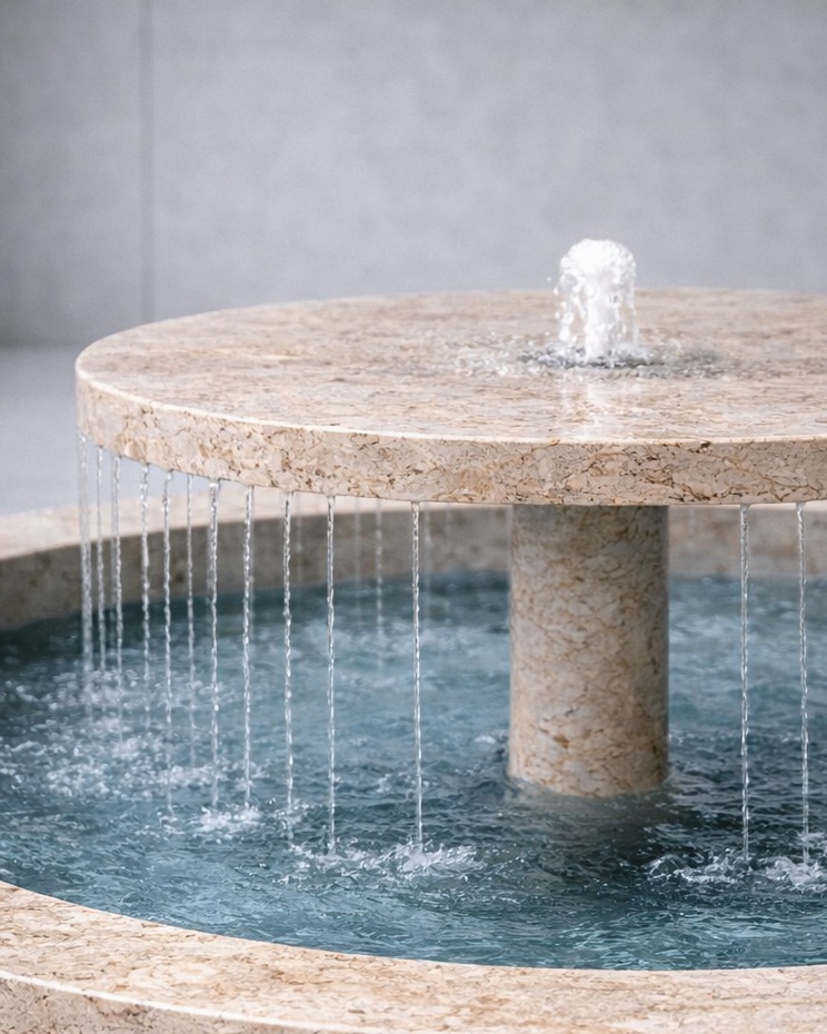 Tiered Disc Marble Fountain - View 3