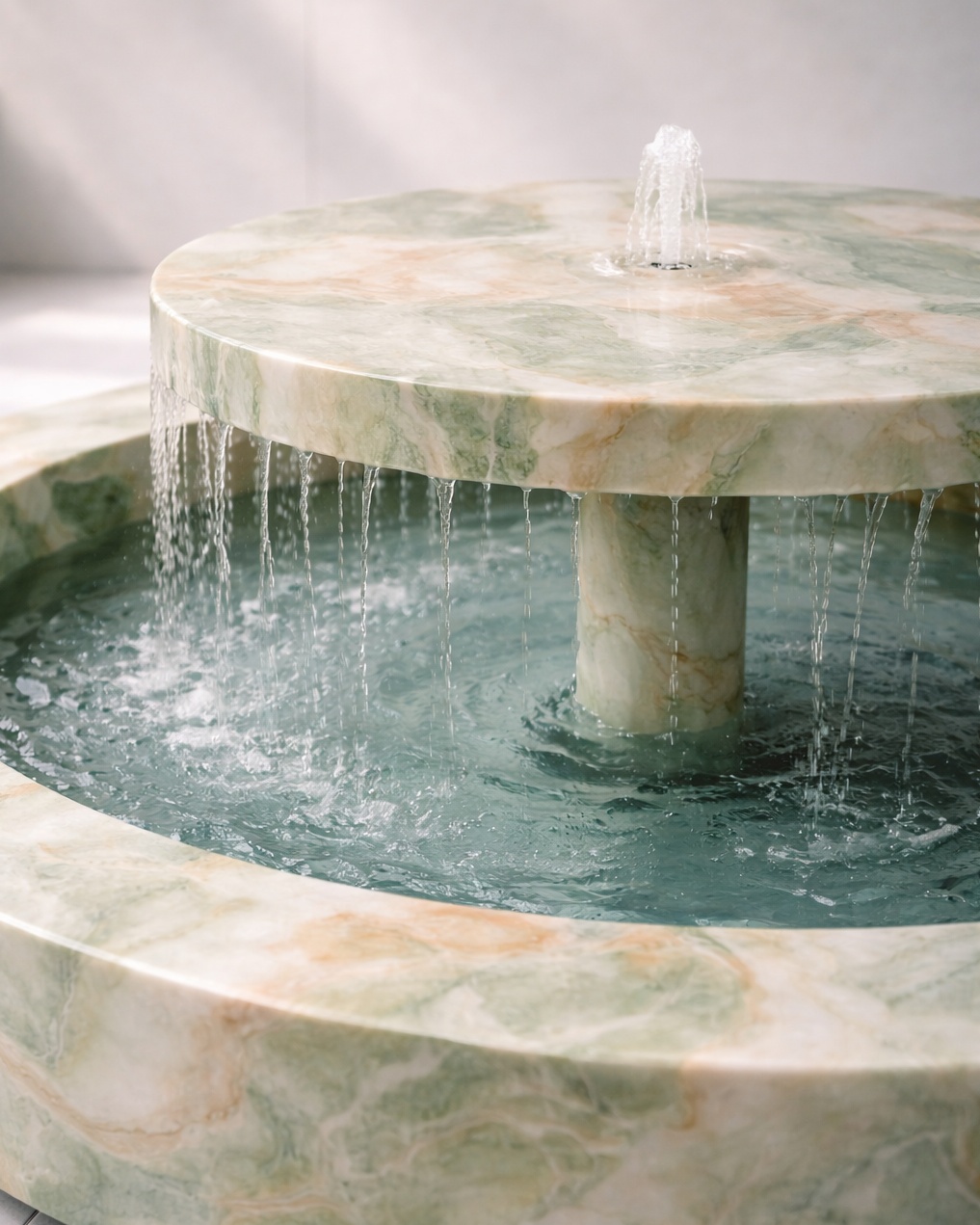 Tiered Disc Marble Fountain - View 2