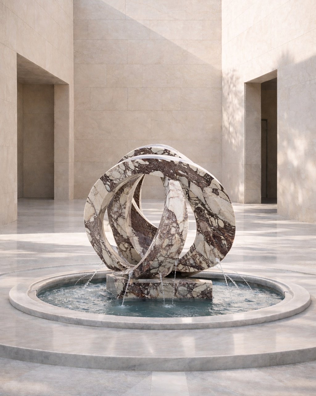 Abstract Loop Marble Fountain
