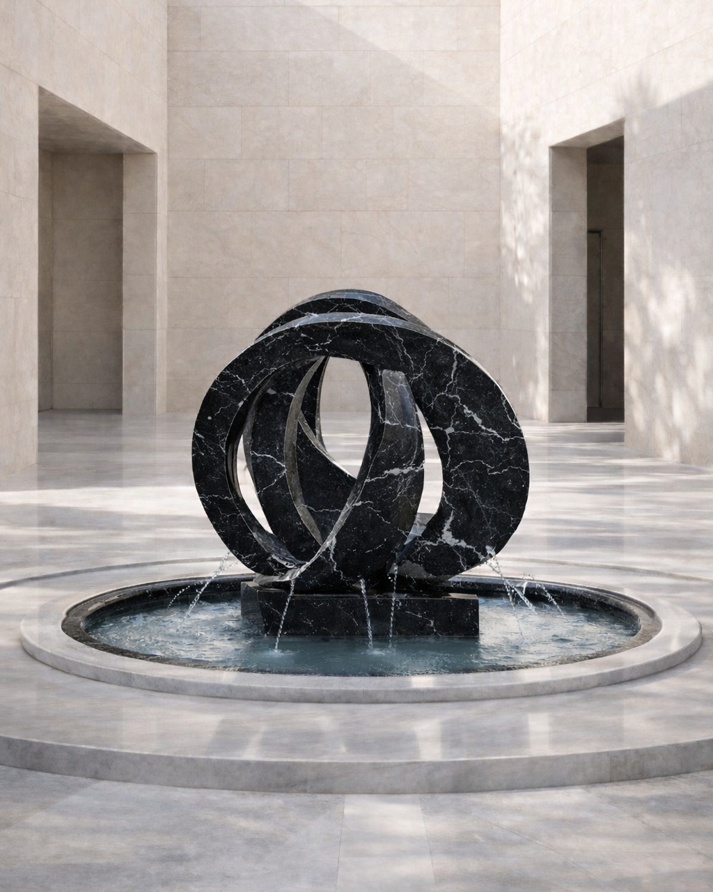 Abstract Loop Marble Fountain