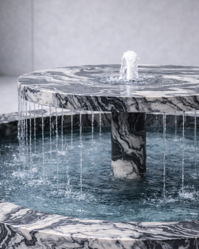 Tiered Disc Marble Fountain - View 3