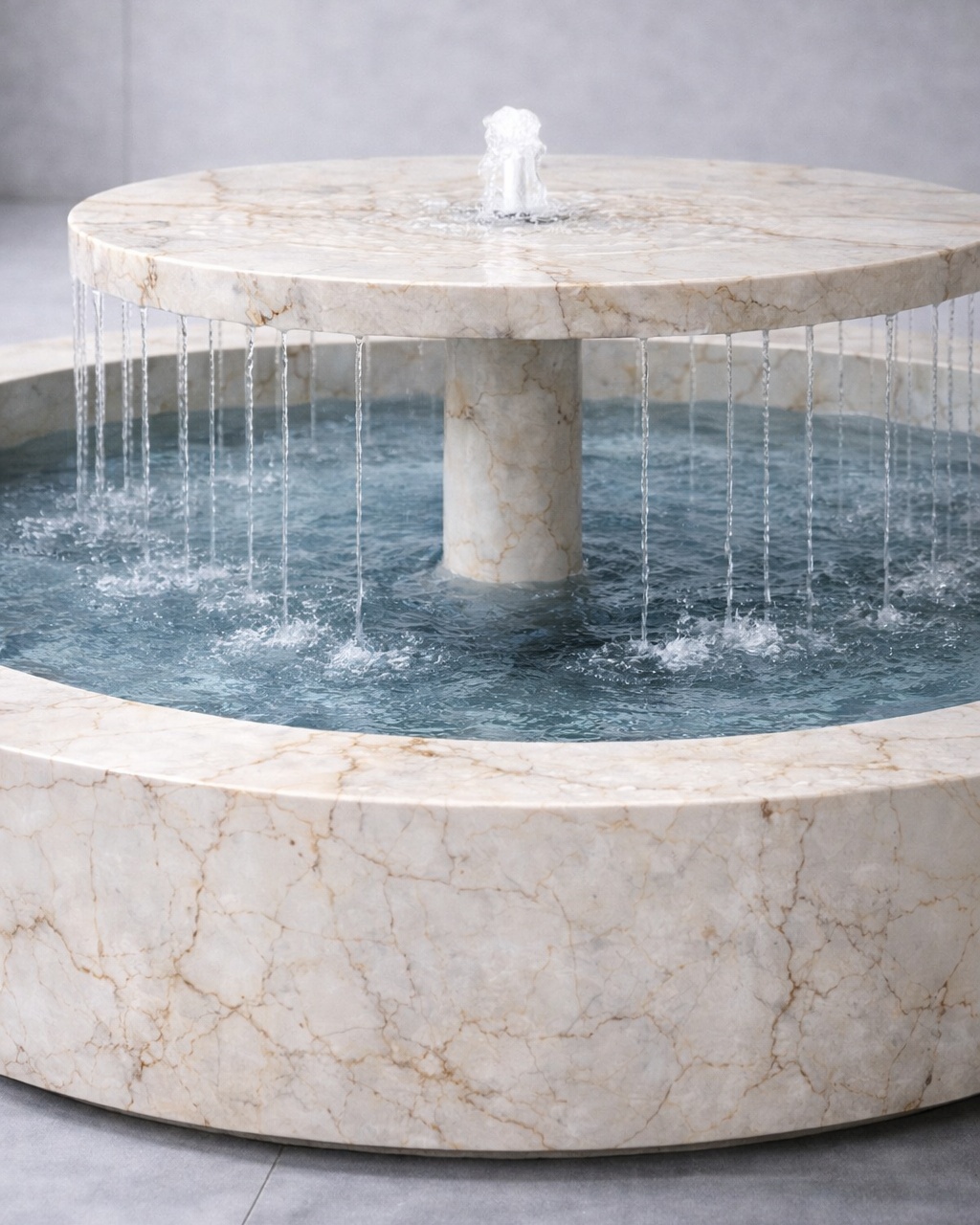 Tiered Disc Marble Fountain - View 2