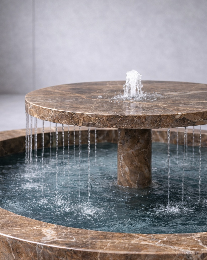 Tiered Disc Marble Fountain - View 3