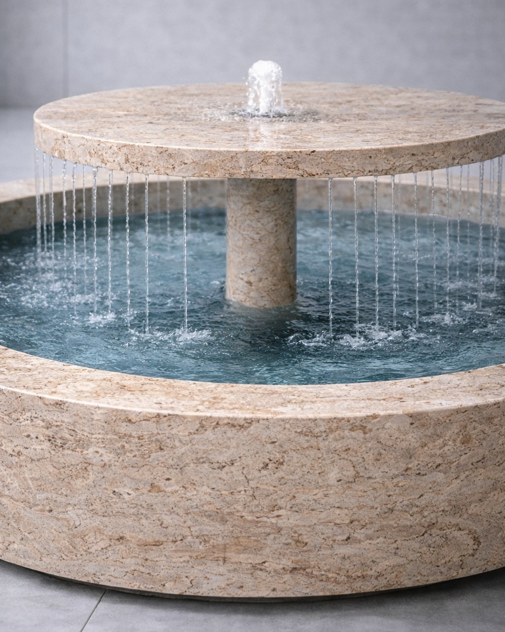 Tiered Disc Marble Fountain - View 2