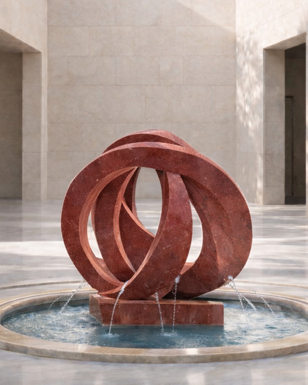 Abstract Loop Marble Fountain - View 2