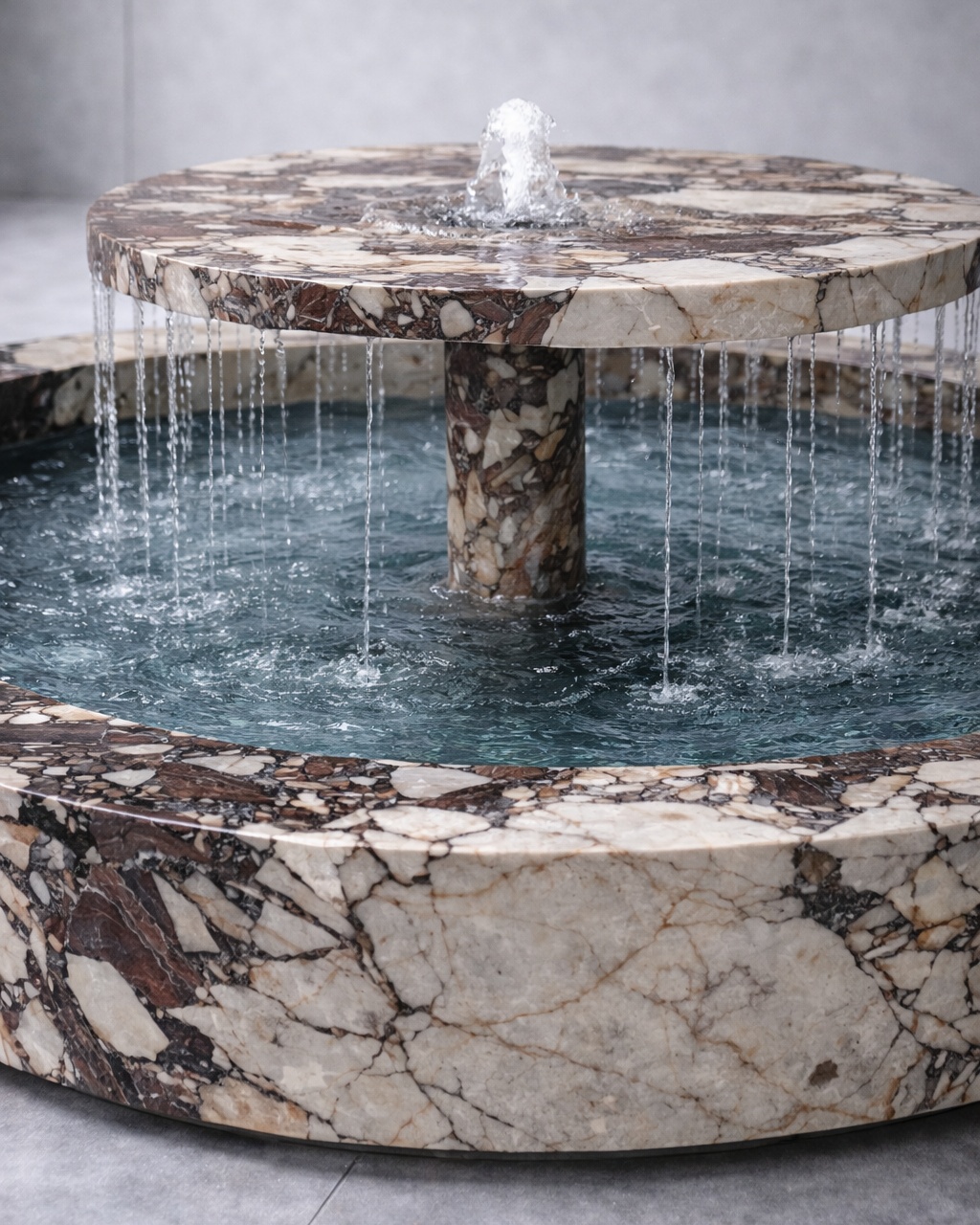 Tiered Disc Marble Fountain - View 2