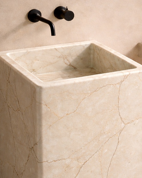 Monolithic Square Pedestal Basin - View 3