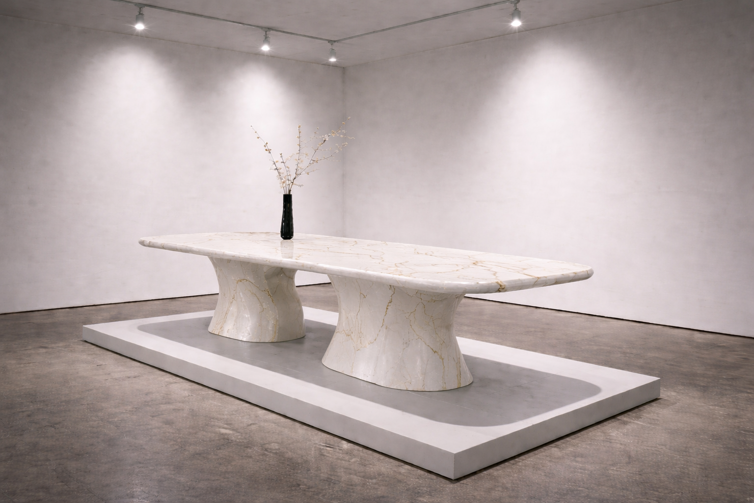 Serpentine Base Dining Table