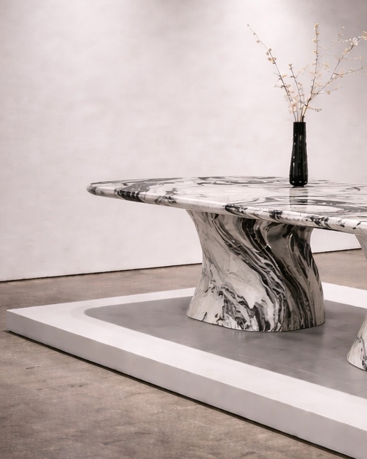 Serpentine Base Dining Table - View 3