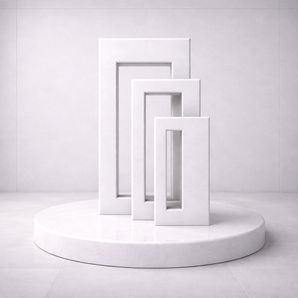 Terracotta Frame Trio - Silken White Marble