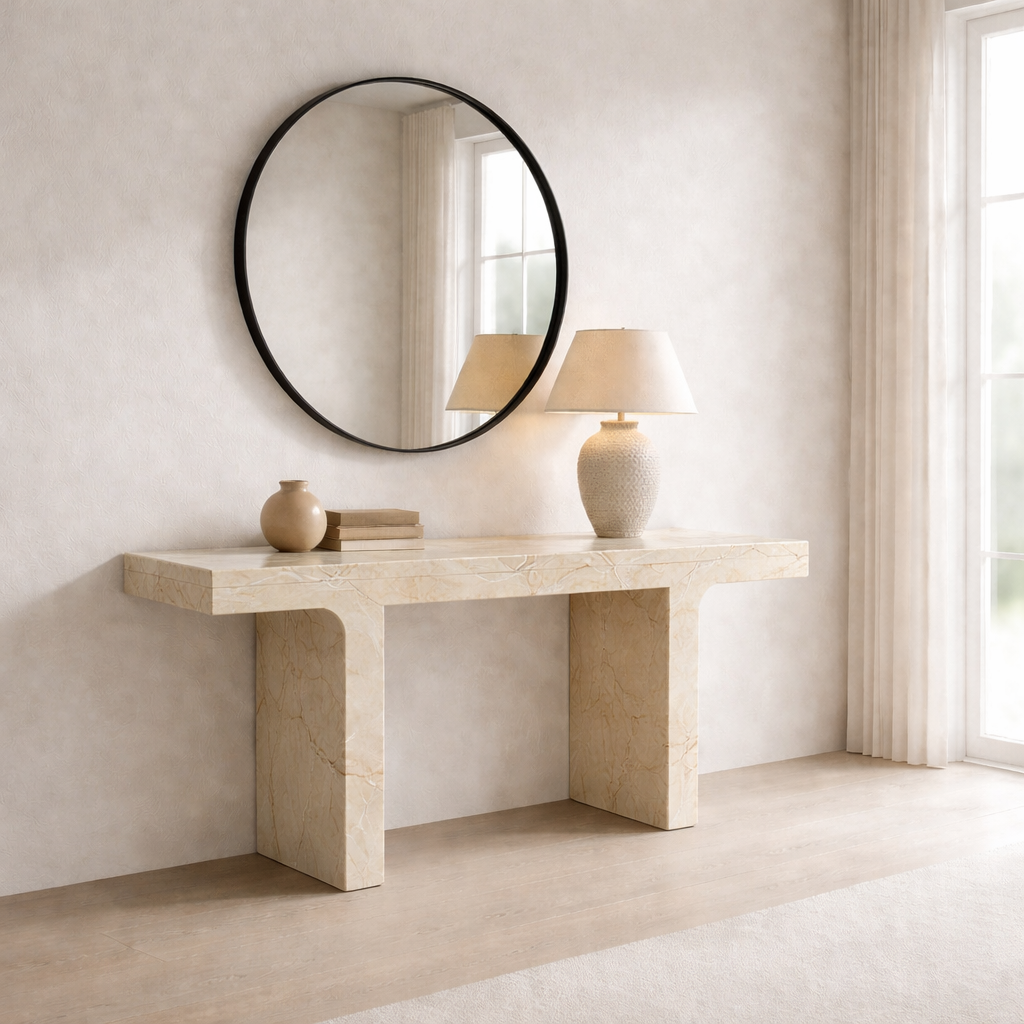 Rectilinear Stone Console