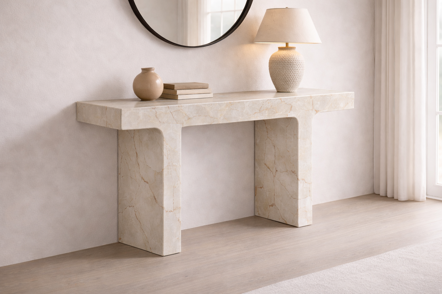 Rectilinear Stone Console - View 2