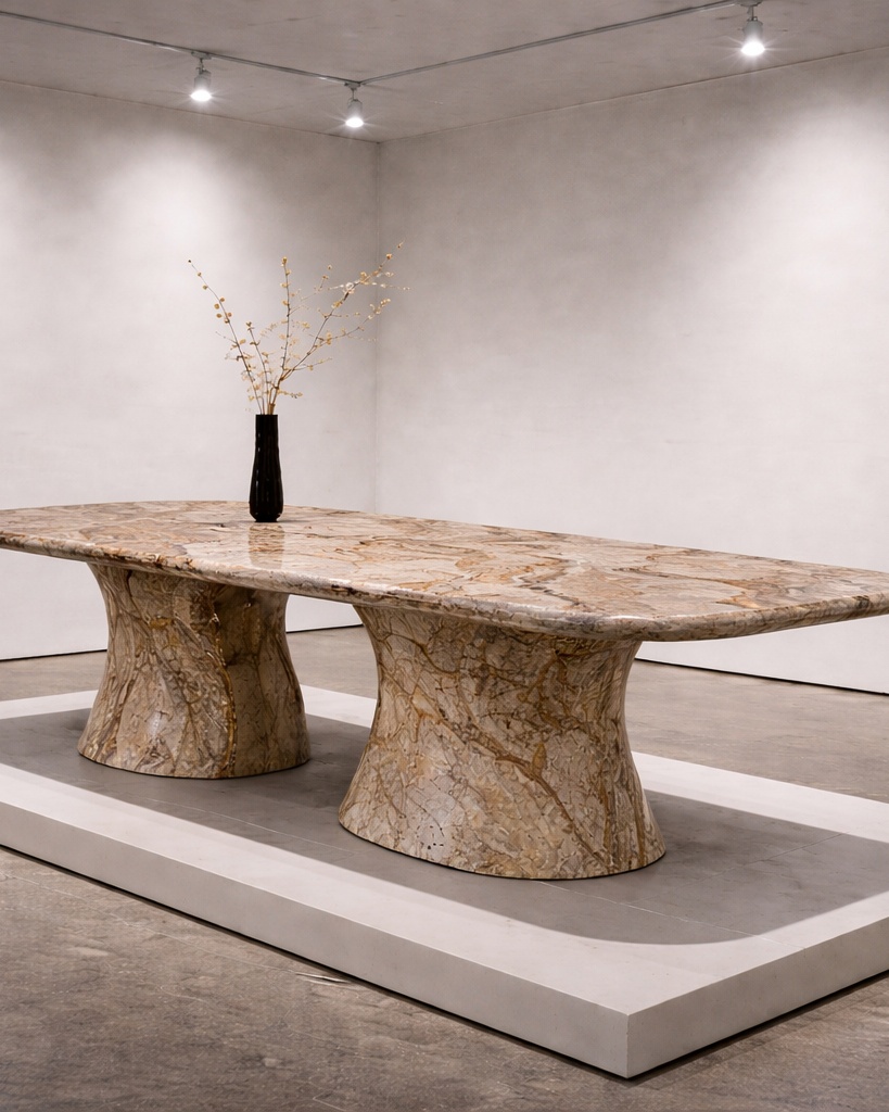 Serpentine Base Dining Table - View 2
