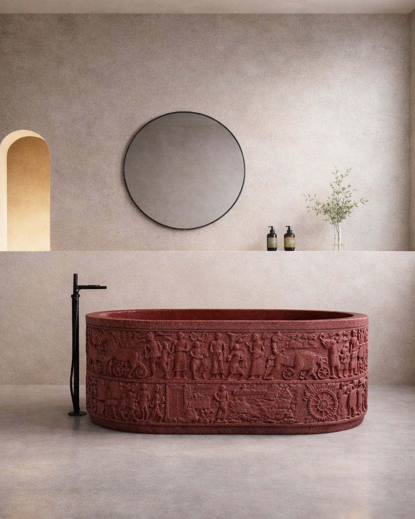 Dynasty  Tub - Heritage Red Stone